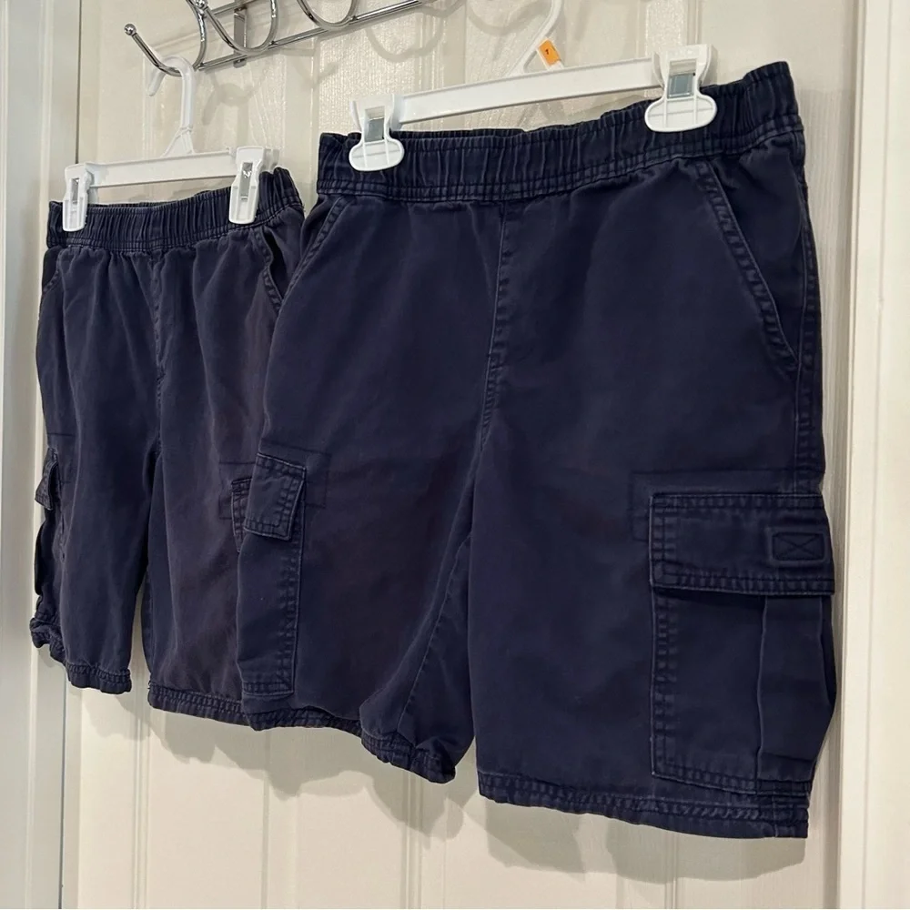 The Children's Place Boys Navy Blue Cargo Shorts Sz 10 Pull On Adjustable Waist